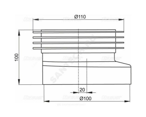 Манжета для унитаза эксцентрическая 110 мм Alca Plast A990