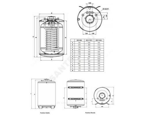 Бойлер косвенного нагрева 160 л BCH CD1 160 ARI - EU Ariston 3070492