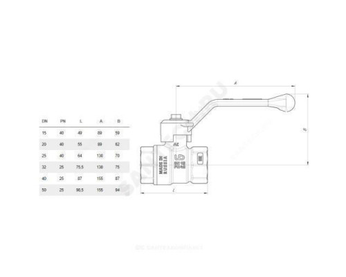 Кран шаровой латунь никель Pride Ду 15 Ру40 ВР полнопроходной рычаг аналог 11б27п1 LD 47.15.В-В.Р