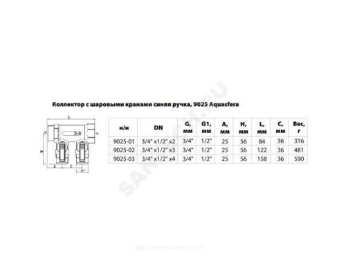 Коллектор латунь 3/4