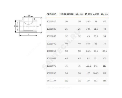 Тройник PP-R белый внутренняя пайка Дн 40 VALFEX 10111040