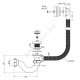 Слив-перелив для ванны трубный автоматический 1 1/2