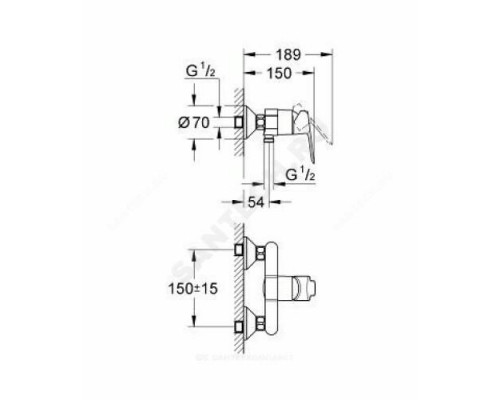 Смеситель для душа одноручный BauEdge Grohe 23333000