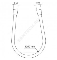 Шланг для душа L=1,25м IDEALFLEX Ideal Standard BE125A5