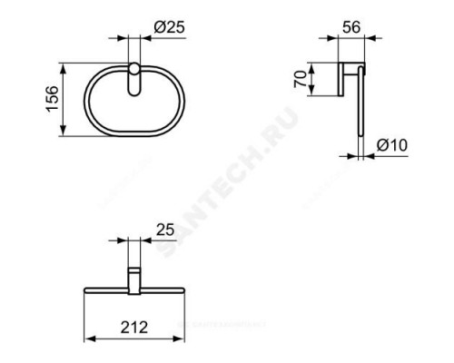 Полотенцедержатель кольцо CONCA сталь нерж Ideal Standard T4503GN