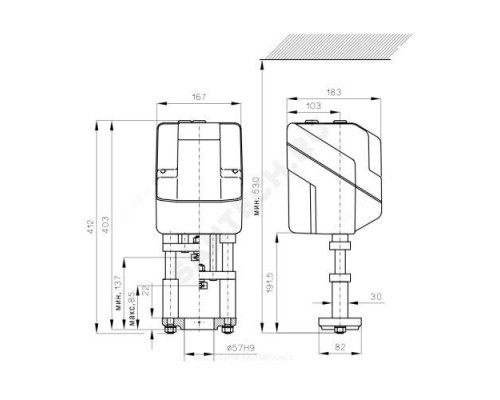 Электропривод 3-х позиц AMV 86 230В Danfoss 082G1461