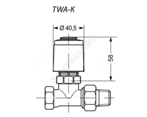 Привод термоэлектрический TWA-K норм/открыт 24В гайка М30х1,5 Danfoss 088H3141