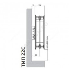 Радиатор стальной панельный Compact C тип 22 500х1400 Qну=3101 Вт бок/п RAL 9016 (белый) Heaton Plus