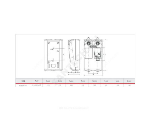 Группа насосная R586 Ду 25 без смешения с насосом Wilo Yonos Para 25/6 Giacomini R586RY101