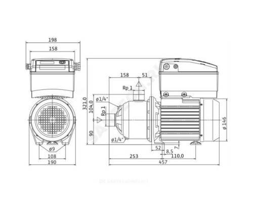 Насос многоступенчатый горизонтальный MHIE 205N-1/E/3-2-2G PN10 3х400 В/50 Гц Wilo 4148406