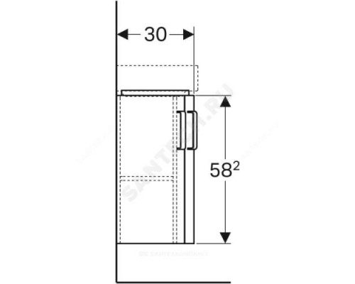 Тумба под угловой умывальник 45 Renova Compact белый мат/глянец Geberit 862132000