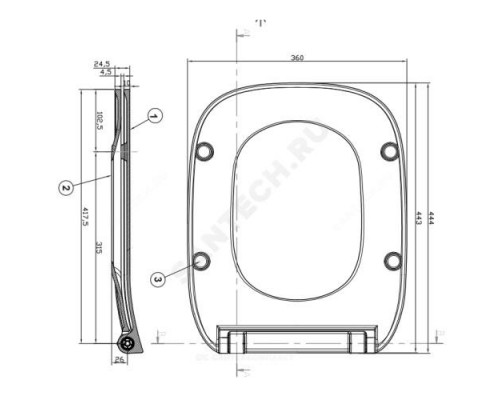 Сиденье для унитаза дюропласт микролифт SLIM Debba Roca 8019D2003