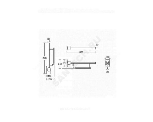 Поручень опорный складной CONTOUR 21 белый Ideal Standard S6360AC