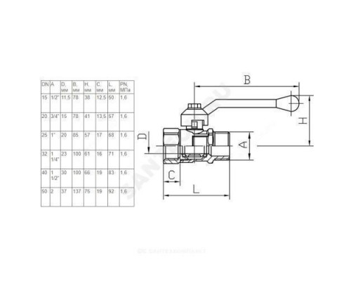 Кран шаровой латунь ПРАКТИК 121 Ду 15 Ру16 ВР/НР рычаг ГАЛЛОП 103267