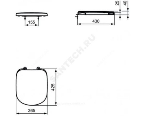 Сиденье для унитаза дюропласт микролифт TEMPO Ideal Standard T679301..