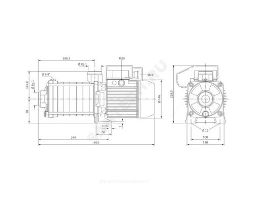 Насос многоступенчатый горизонтальный MHIL 305-E-3-400-50-2 PN10 3х400 В/50 Гц Wilo 4210650