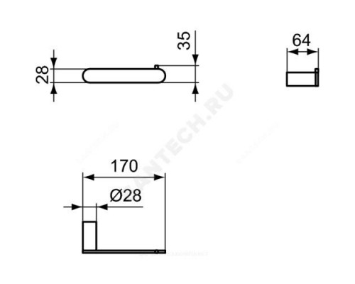 Держатель для туалетной бумаги CONCA сталь нерж Ideal Standard T4497GN