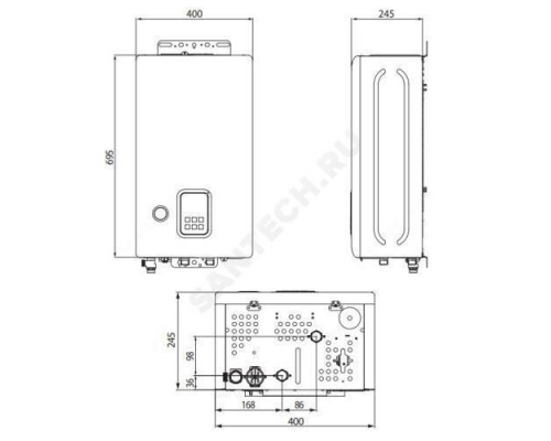 Котел электрический настенный EQB-15HW 15 кВт 380В Navien PEQB0015LH001