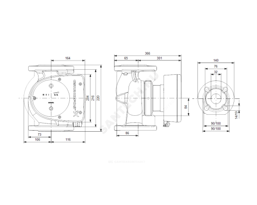 Насос циркуляционный с мокрым ротором MAGNA1 32-120F PN6/10 1х230В/50 Гц Grundfos 99221285