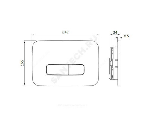 Кнопка для инсталляции черная OLEAS M3 Ideal Standard R0123A6 .