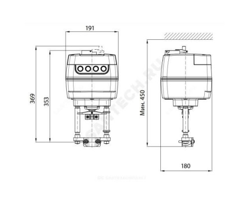 Электропривод 3-х позиц/аналоговый AME 658 SU 24В Danfoss 082G3450