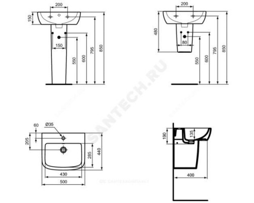 Пьедестал для умывальника TEMPO Ideal Standard T422901