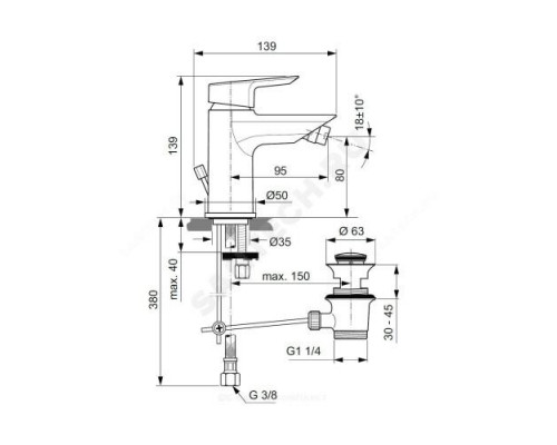 Смеситель для биде одноручный TESI Ideal Standard A6579AA .