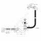 Слив-перелив для ванны трубный автоматический 1 1/2