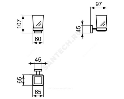 Стакан с держателем IOM Square Ideal Standard E2204AA