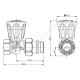 Клапан ручной регулировки для радиатора R706A Ду 15 Ру16 ВР прямой штуцер с герметичной прокладкой Giacomini R706X013