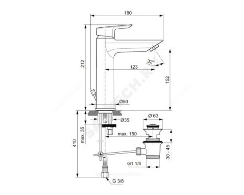 Смеситель для умывальника одноручный TESI Ideal Standard A6563AA .