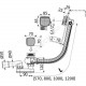 Слив-перелив для ванны плоский полуавтоматический (тросик) с переходной трубкой 10гр. 40/50 Alca Plast A564KM3-120