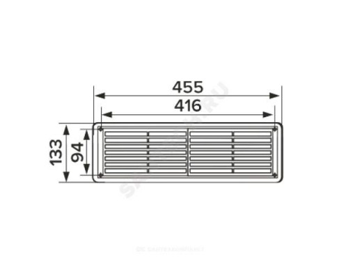 Решетка вентиляционная пластик 455х133 переточная Эра 4513РП