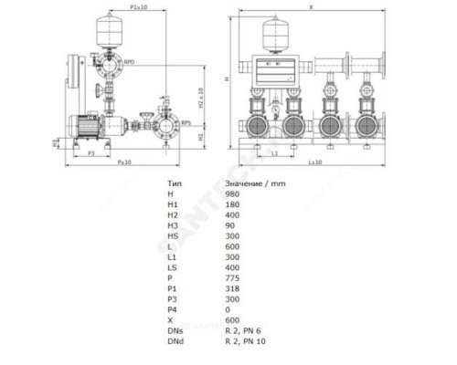 Установка повышения давления COE-2 MHI 403/CE-EB-R Wilo 2785856