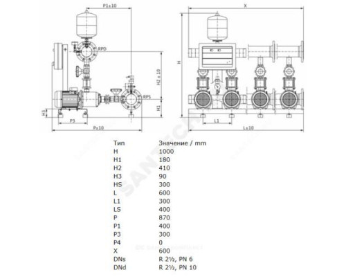 Установка повышения давления COE-2 MHI 804/CE-EB-R Wilo 2785872