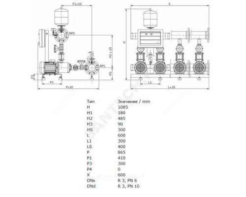 Установка повышения давления COE-2 MHI 1603/CE-EB-R Wilo 2785883