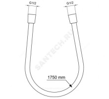 Шланг для душа L=1,75м IDEALFLEX Ideal Standard BE175GN