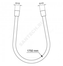 Шланг для душа L=1,75м IDEALFLEX Ideal Standard BE175GN