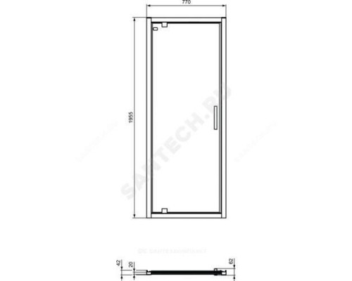 Дверь душевая CONNECT 2 PV Pivot 800 мм Ideal Standard K9268V3