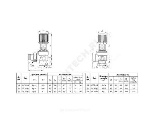 Регулятор перепуска латунь AVDO Ду 20 Ру10 R3/4