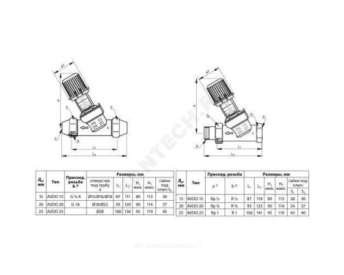 Регулятор перепуска латунь AVDO Ду 20 Ру10 R3/4