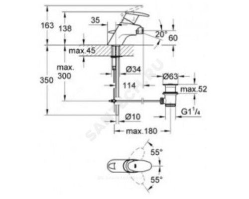 Смеситель для биде одноручный Taron Grohe 32370NA