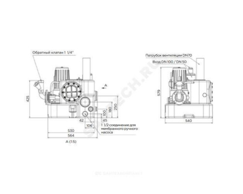 Установка канализационная SANICUBIC 1 GR SE71.3T SFA