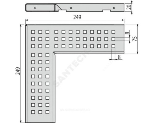 Решетка для дренажных каналов нержавеющая сталь угловая Alca Plast ADZ-R303R