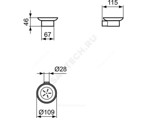 Мыльница с держателем CONCA сталь нерж Ideal Standard T4509GN