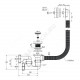Слив-перелив для ванны регулируемый автоматический 1 1/2
