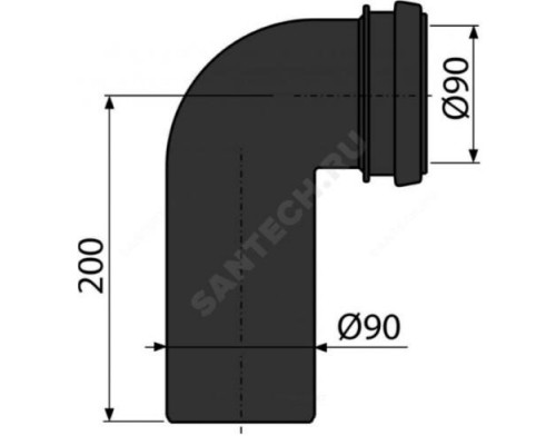 Отвод для инсталляции 90/90 Alca Plast M908