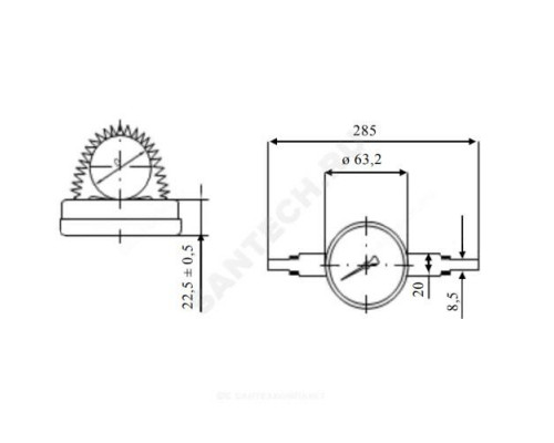 Термометр биметаллический накладной Дк63 120С F+R810 Watts 10006504