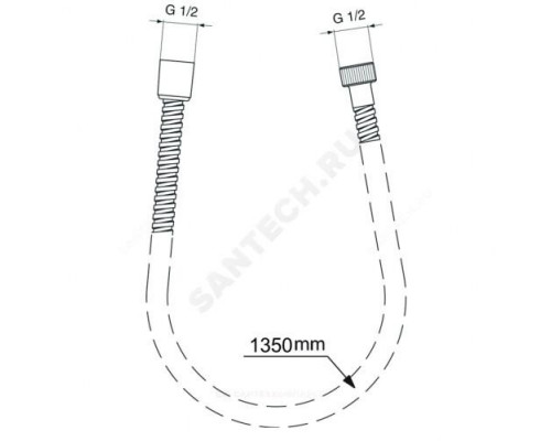 Шланг для душа L=1,35м имп/имп-конус ULTRAFLEX Ideal Standard BG135AA