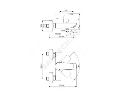 Смеситель для ванны с душем одноручный CERAPLAN III Ideal Standard B0718AA